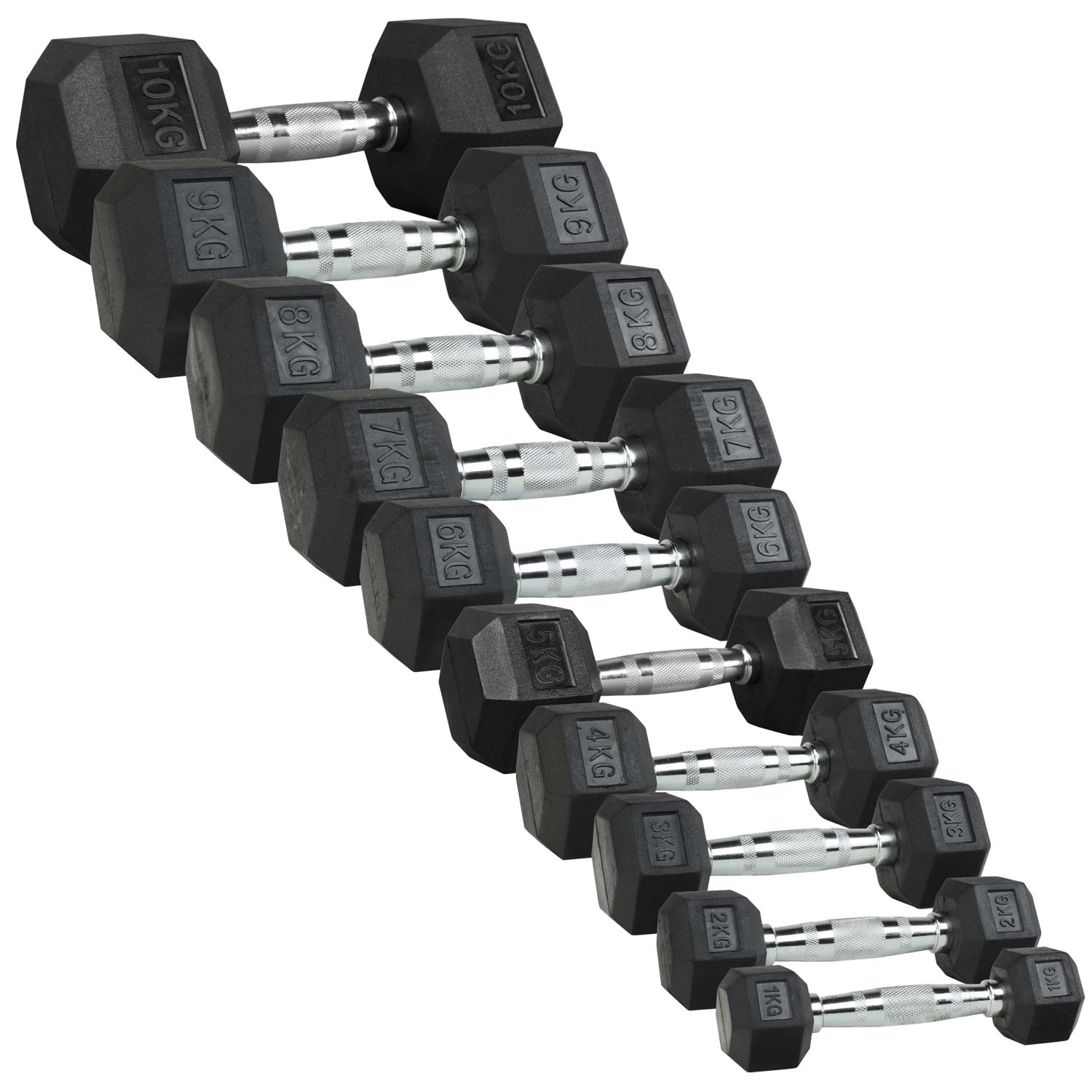Odin Hex Håndvægtsæt – Professionel kvalitet 10-110kg