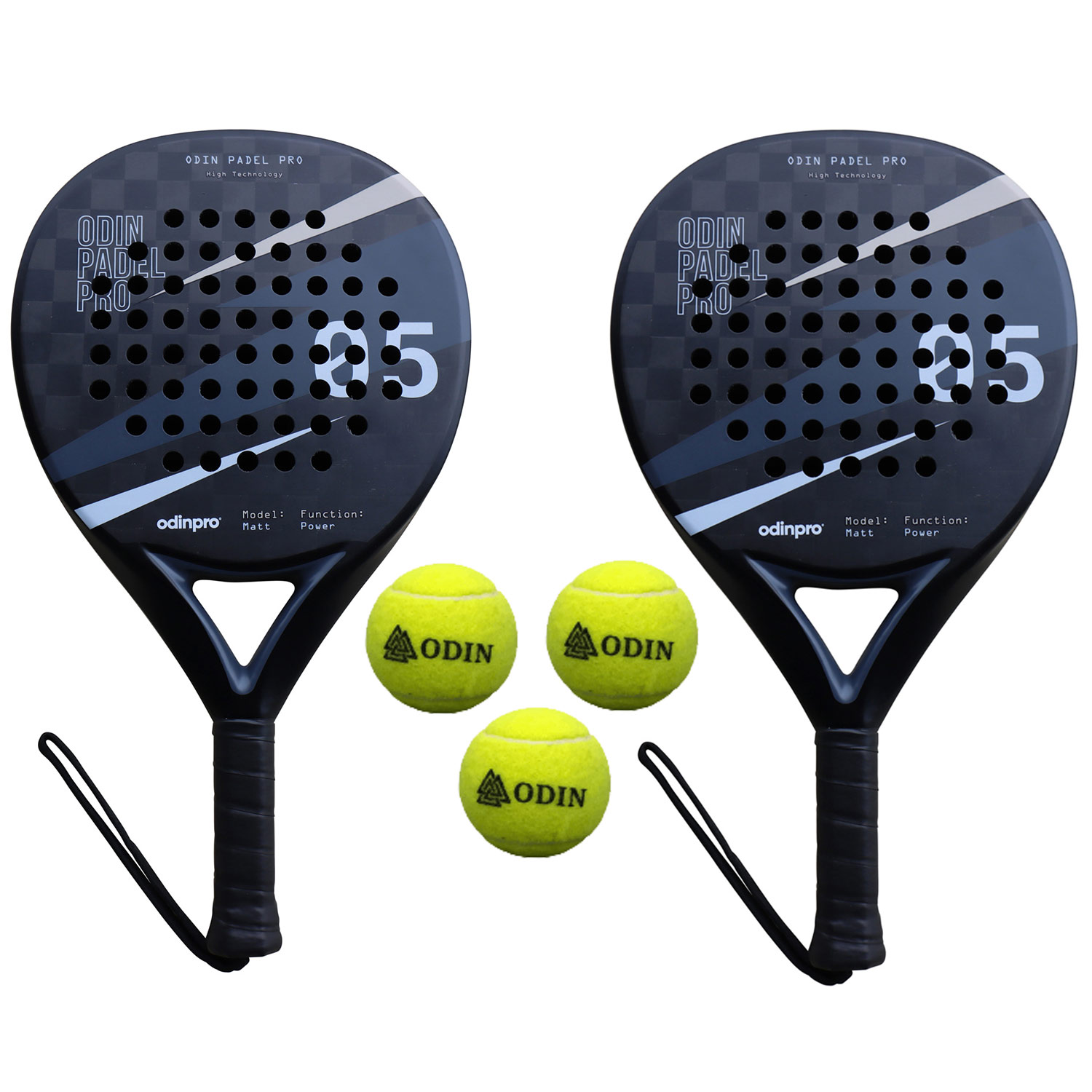 Odin Padel Sæt med 2 Bat og 3 Bolde - Fantastisk Tilbud!