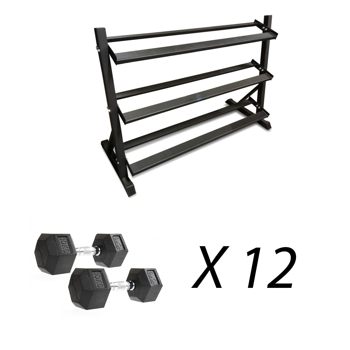Odin Rack Bænk med Håndvægte – 165 kg Tilbud!