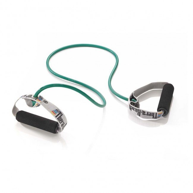 Thera-band Træningstubing Grøn 140 cm med Håndtag - Effektiv!