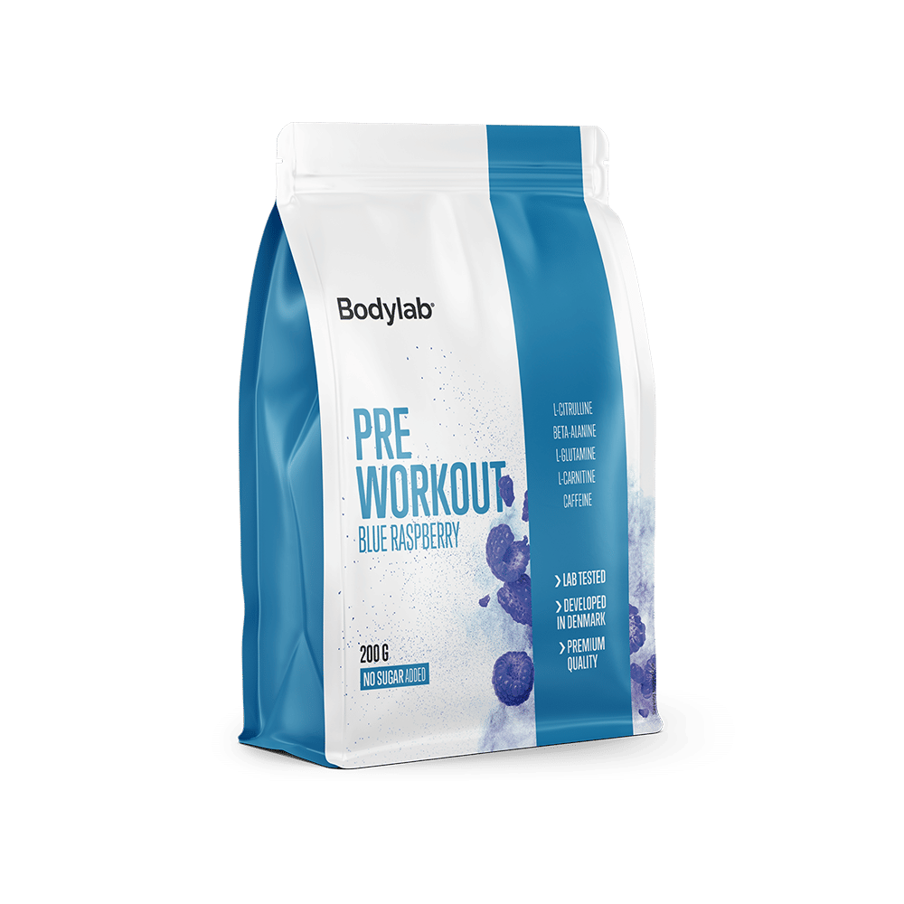 Pre Workout Energi 200 g – Blå Hindbær til Træning