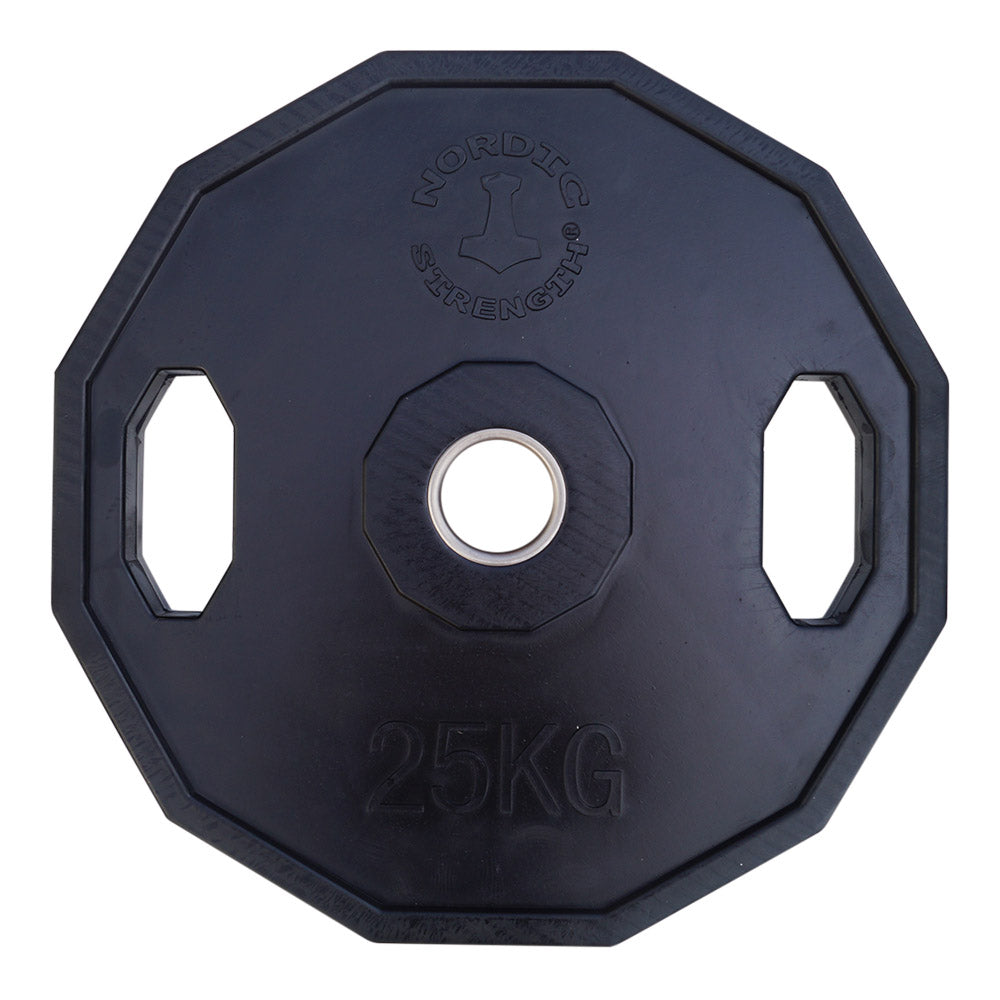 25 Kg Vægtskive 50 Mm - 12 Kantet Sort Tilbud!