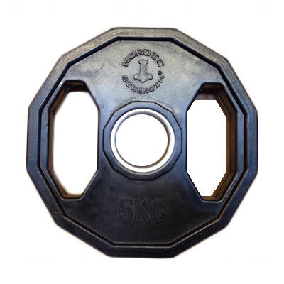 5 kg Vægtskive - 50 mm, 12 Kantet, Sort - Black Friday Tilbud