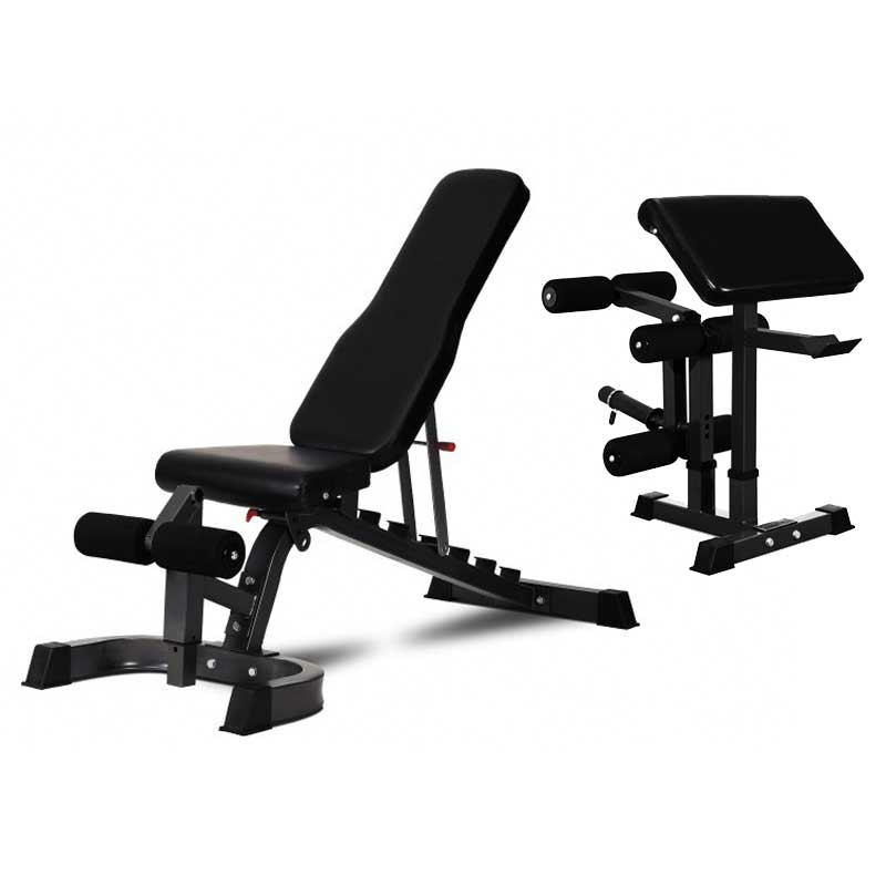 Peak Fitness  Heavy Duty Fid Skråbænk Med Tilbehør