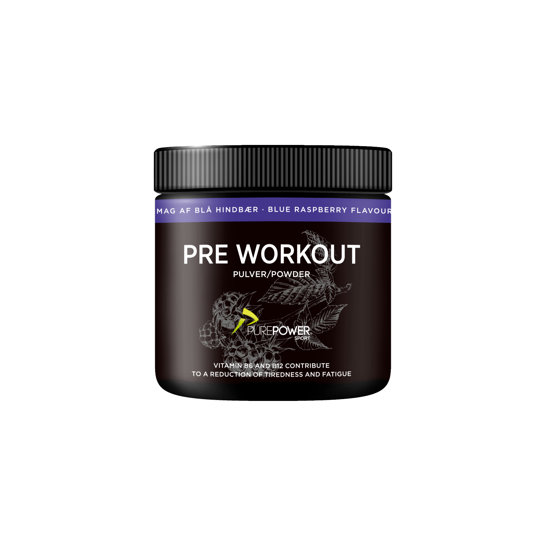 Kraftfuld Pre-workout med Blå Hindbær – 300g Energi!