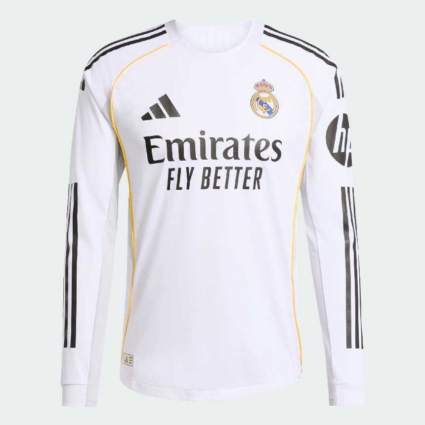 Real Madrid Hjemme Trøje 2025/26 – Autentisk Langærmet