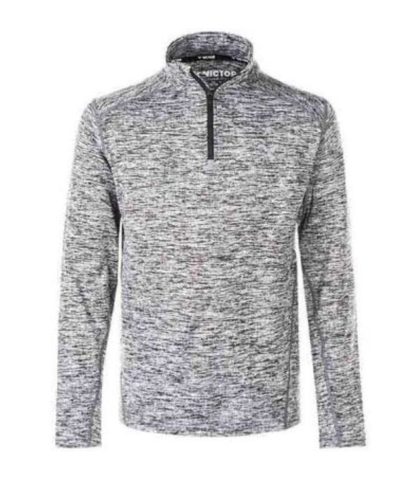 Victor Manis Jr  Melange Performance Midlayer  Light Grey Melange