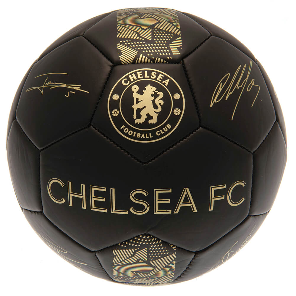 Chelsea FC Fodbold i Sort og Guld – Officiel Autograf