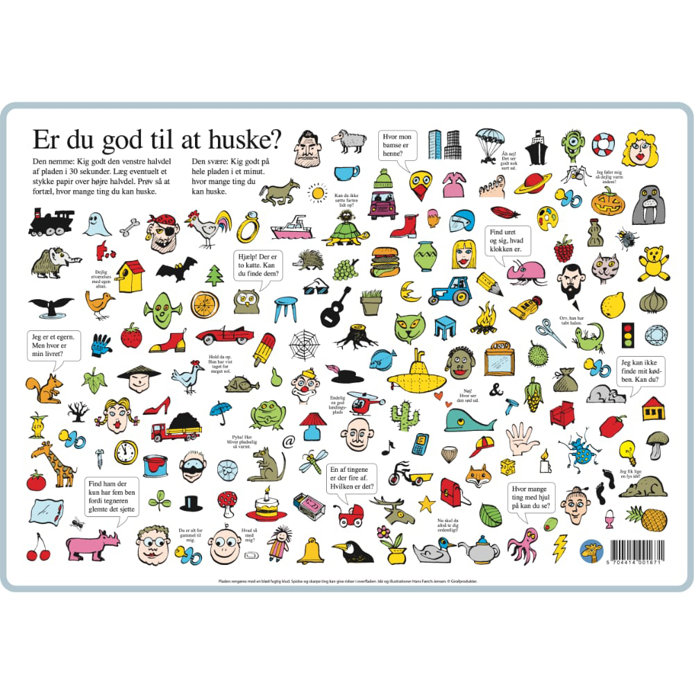 Sjov Hukommelses Dækkeserviet til Børn - Læring ved Måltidet!