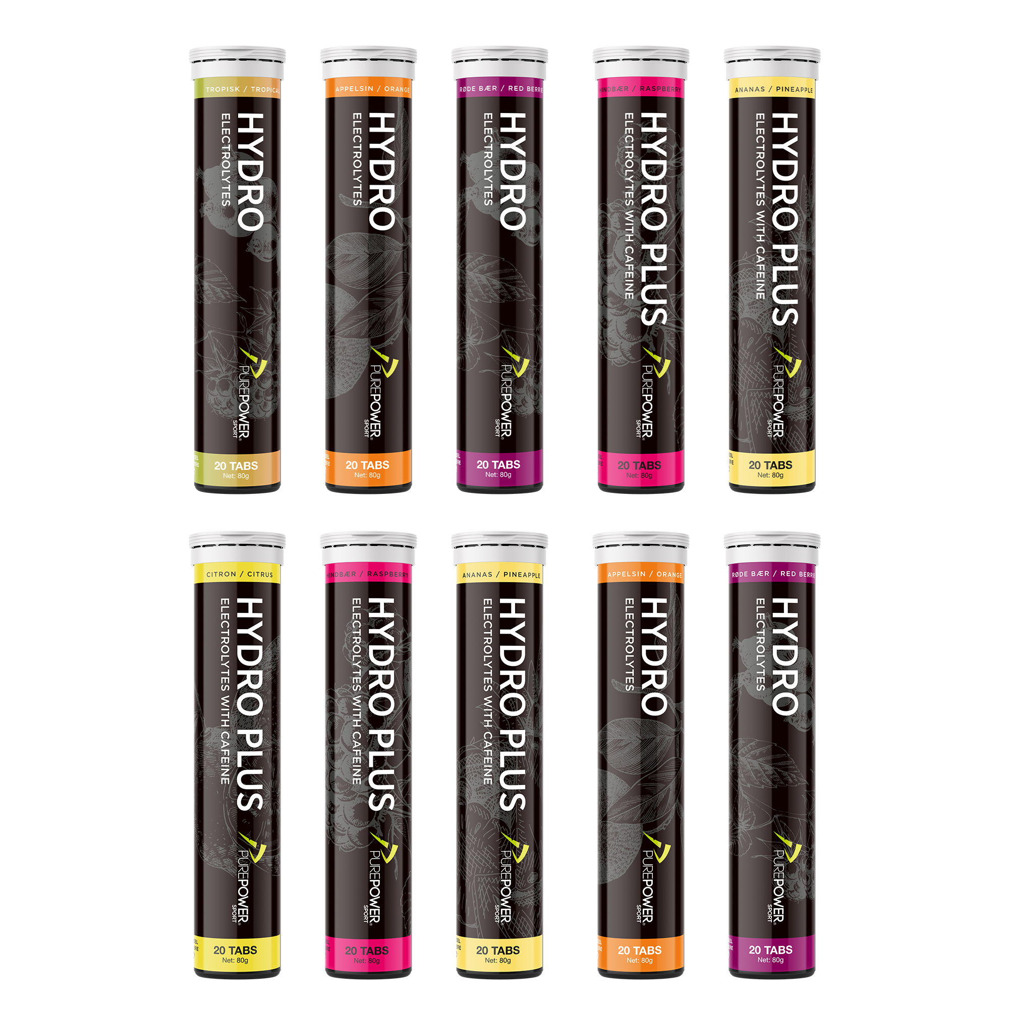 Hydro Tabs Elektrolytter Mix – 10 Stk. fra Purepower
