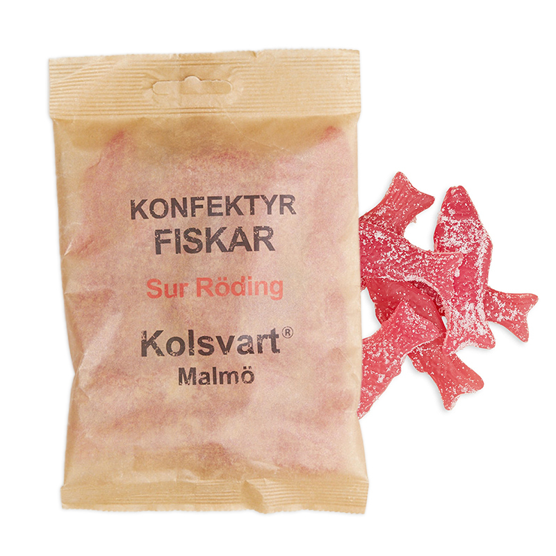 Kolsvart Syrlige Hindbær Vingummifisk 120 g - Uimodståelig Snack!