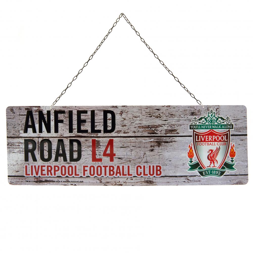 Rustikt Liverpool FC Skilt med Metal Kæde til Ophæng