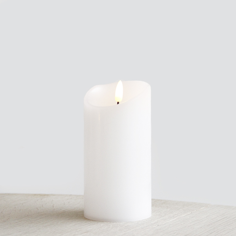Luce LED Bloklys 15 cm – Hvid med Fjernbetjening Tilbud!