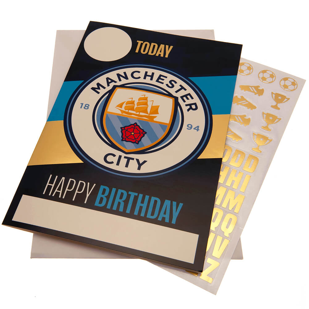 Manchester City FC Fødselsdagskort med Klistermærker
