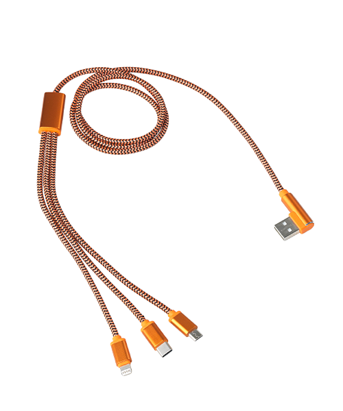 Nordic Heat 3-i-1 USB Ladekabel – 100 cm Kvalitet!