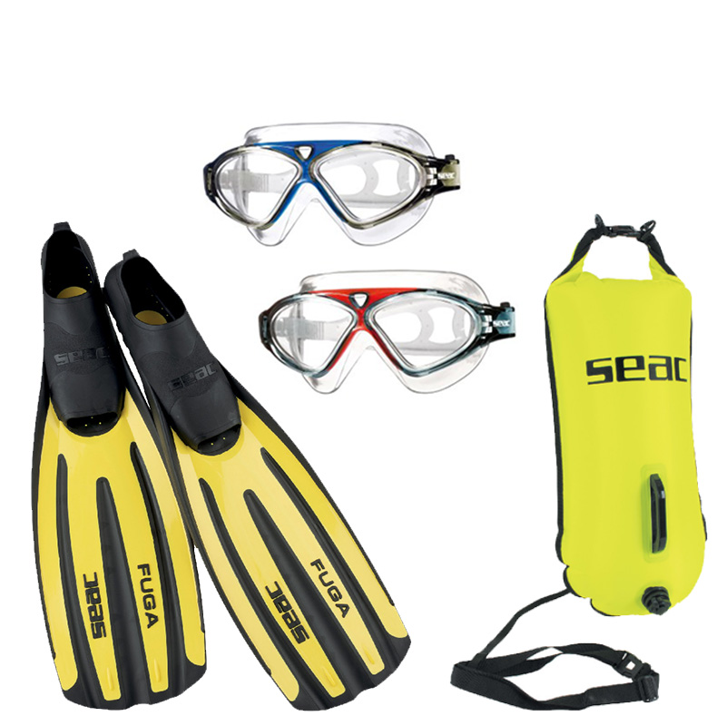 Pakketilbud Seac Vision Hd  Fuga Finner  Safedry Bøje  Gul