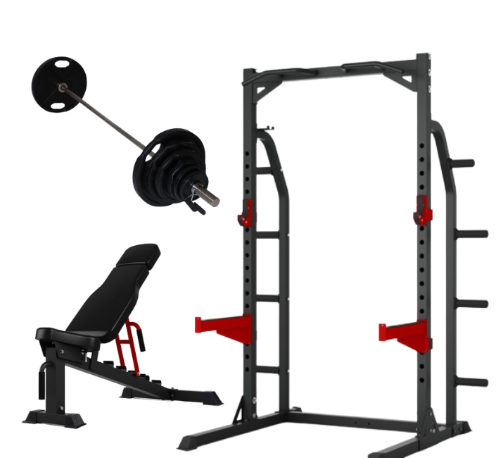 Peak Fitness  Half Rack    95kg   50 Mm Vægtsæt Sort