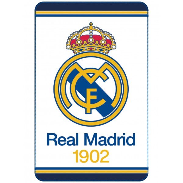 Real Madrid Fleece Tæppe - Hvid Én Størrelse