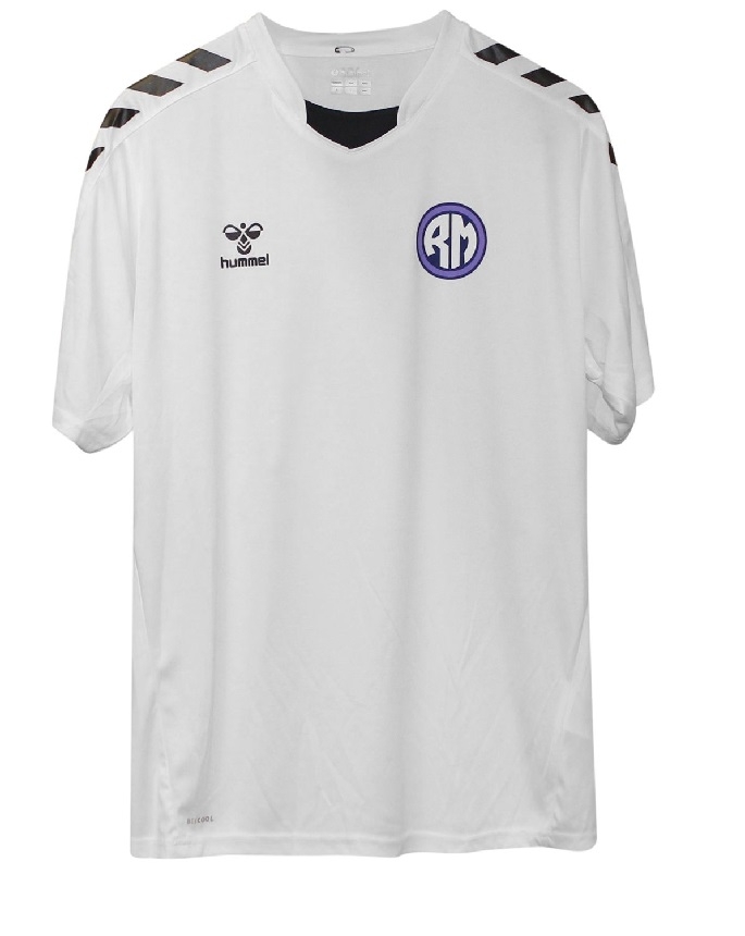 Rm Retro T-shirt i Hvid-Sort - Bernabeu Design