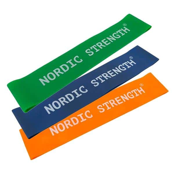 Træningselastik 3-PACK fra Nordic Strength – Grøn, Blå, Orange