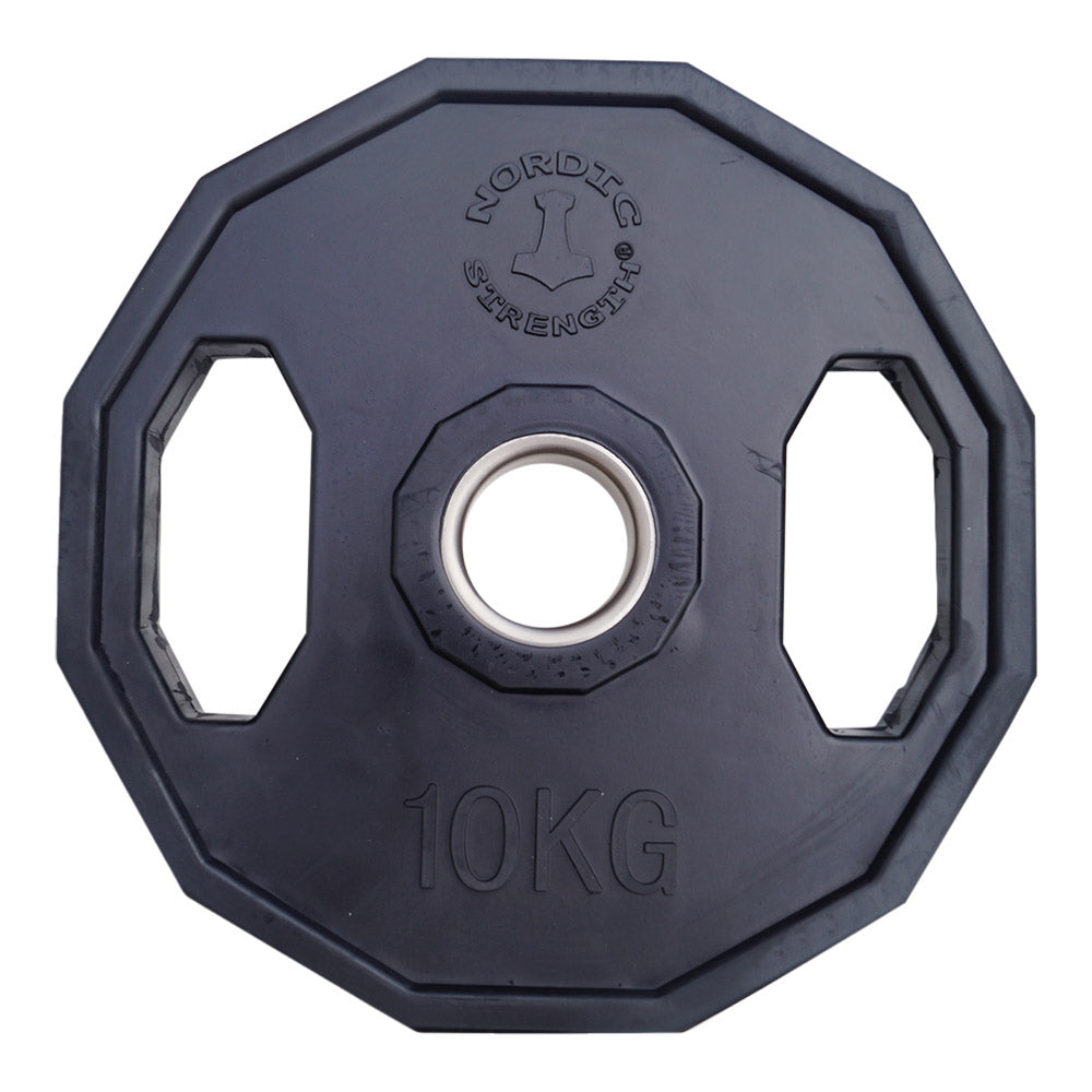 10 Kg Vægtskive 50 Mm - 12 Kantet Sort Tilbud!
