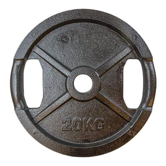 Vægtskive 20 kg Sort Metal med Greb - Træningstilbud!