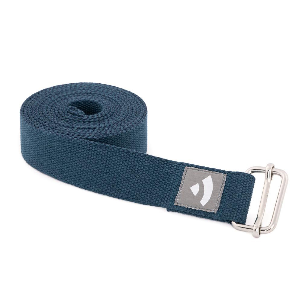 Asana Yoga Bælte i Bomuld med Metalspænde – Navy Tilbud
