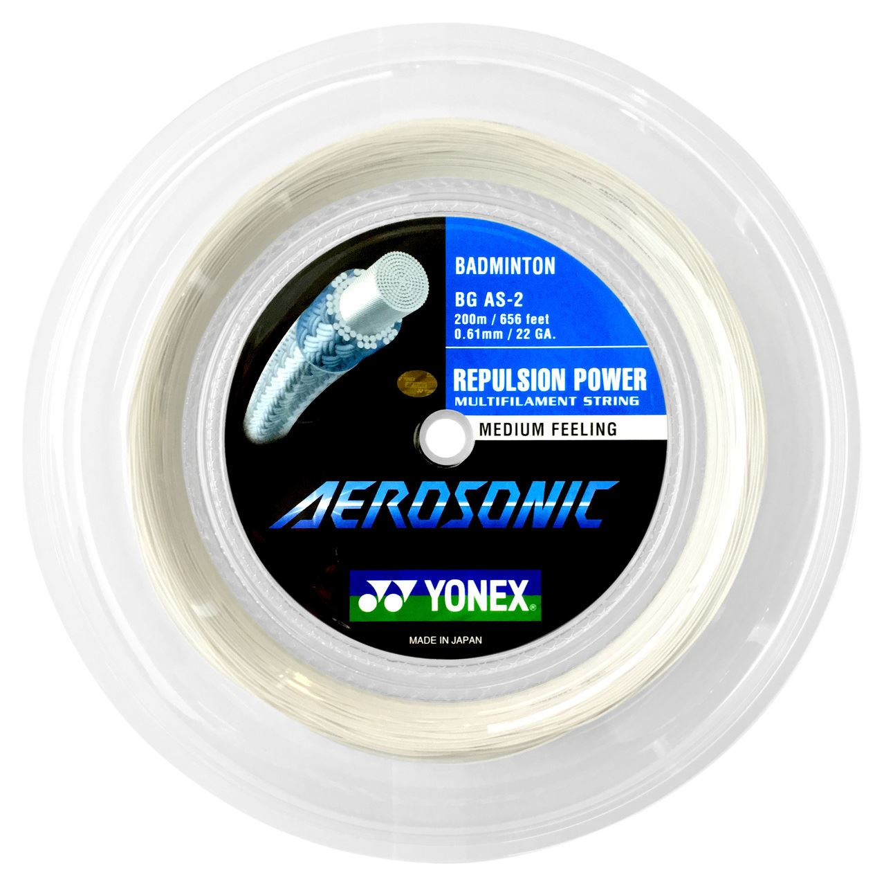 Yonex Aerosonic Badmintonstreng Hvid 200m – Tynd & Blød