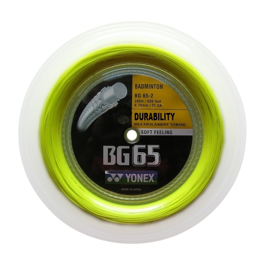 Yonex BG 65 Badmintonstreng - Gul 200m Tilbud!