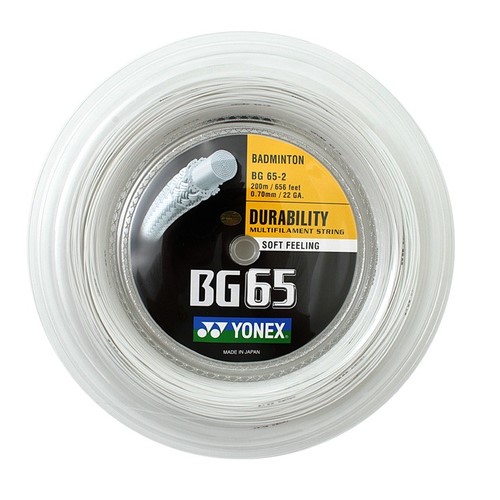 Yonex BG-65 Badmintonstreng Hvid 200m – Holdbar Kvalitet