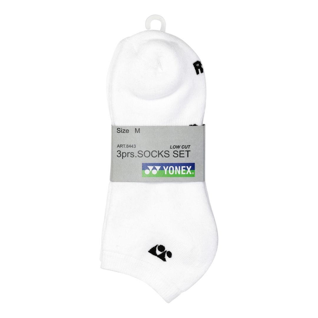 Yonex Low Cut Strømper - 3 Par i Hvid til Sport