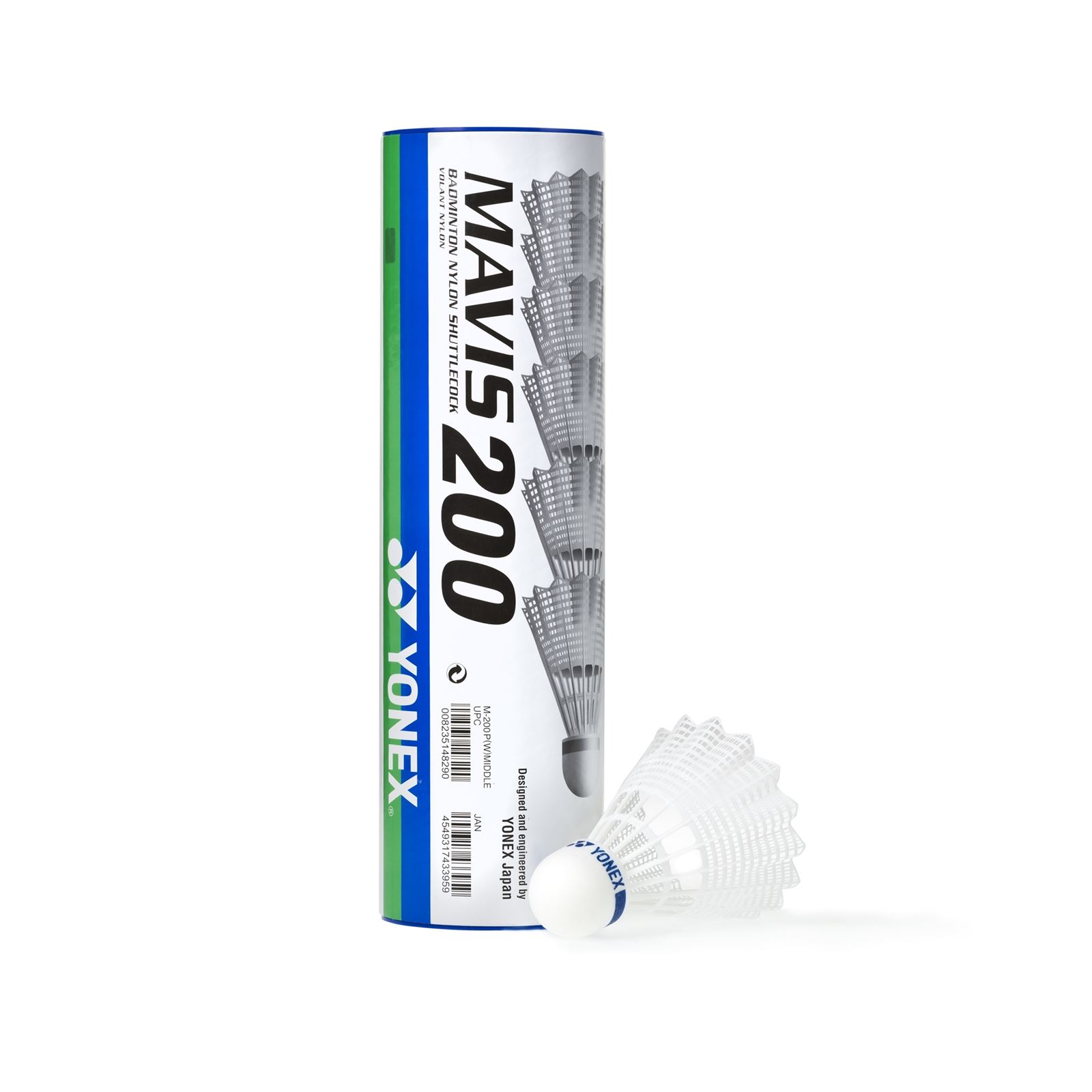Yonex Mavis 200 Fjerbolde - 6 stk. i rør til træning og spil