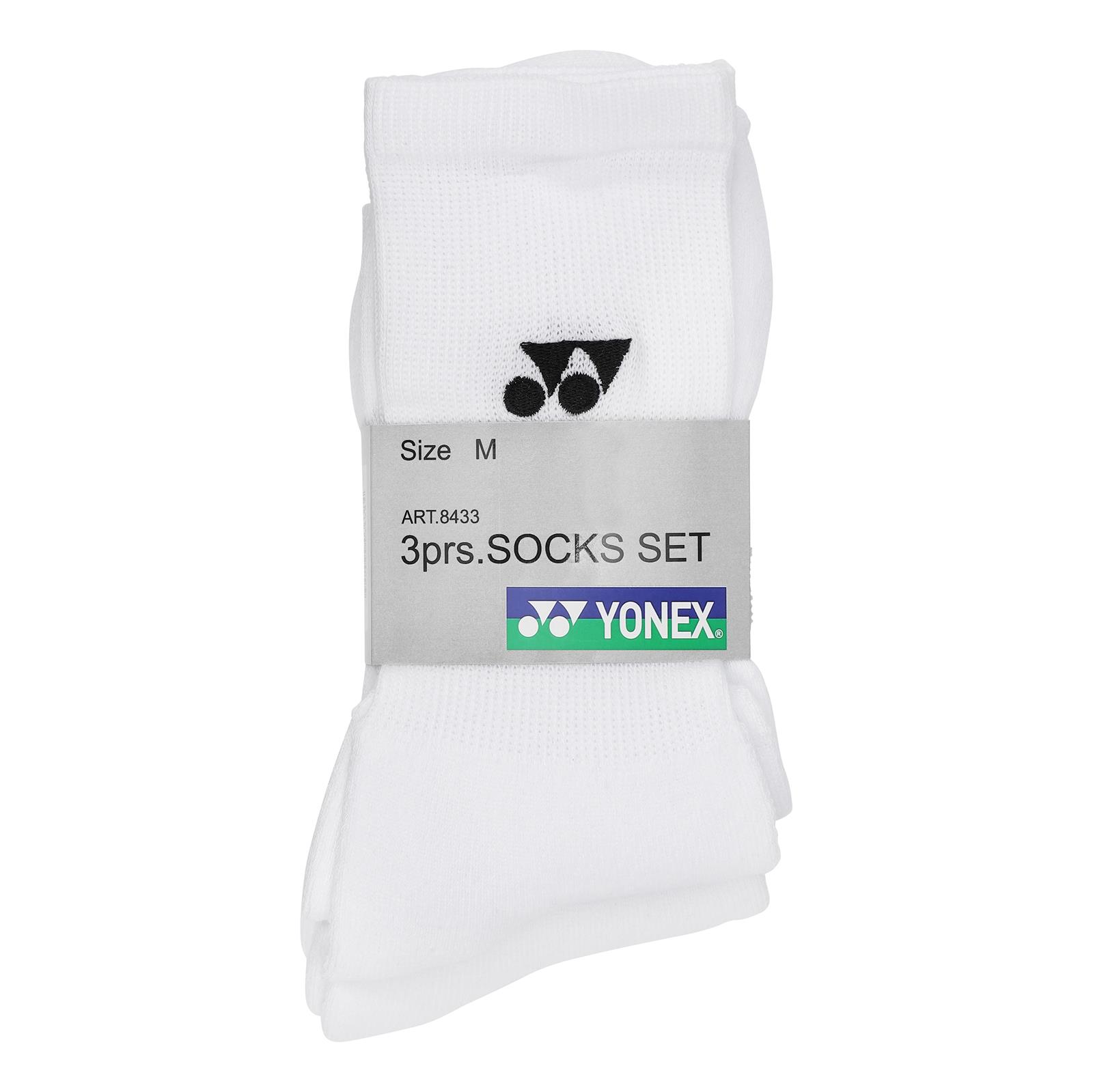 Yonex Performance Strømper 3-Pak – Hvid til Badminton