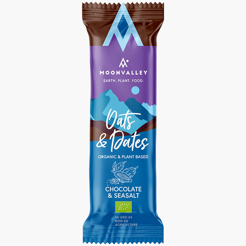 Økologisk Chokolade- og Havsaltbar med Dadel og Havre