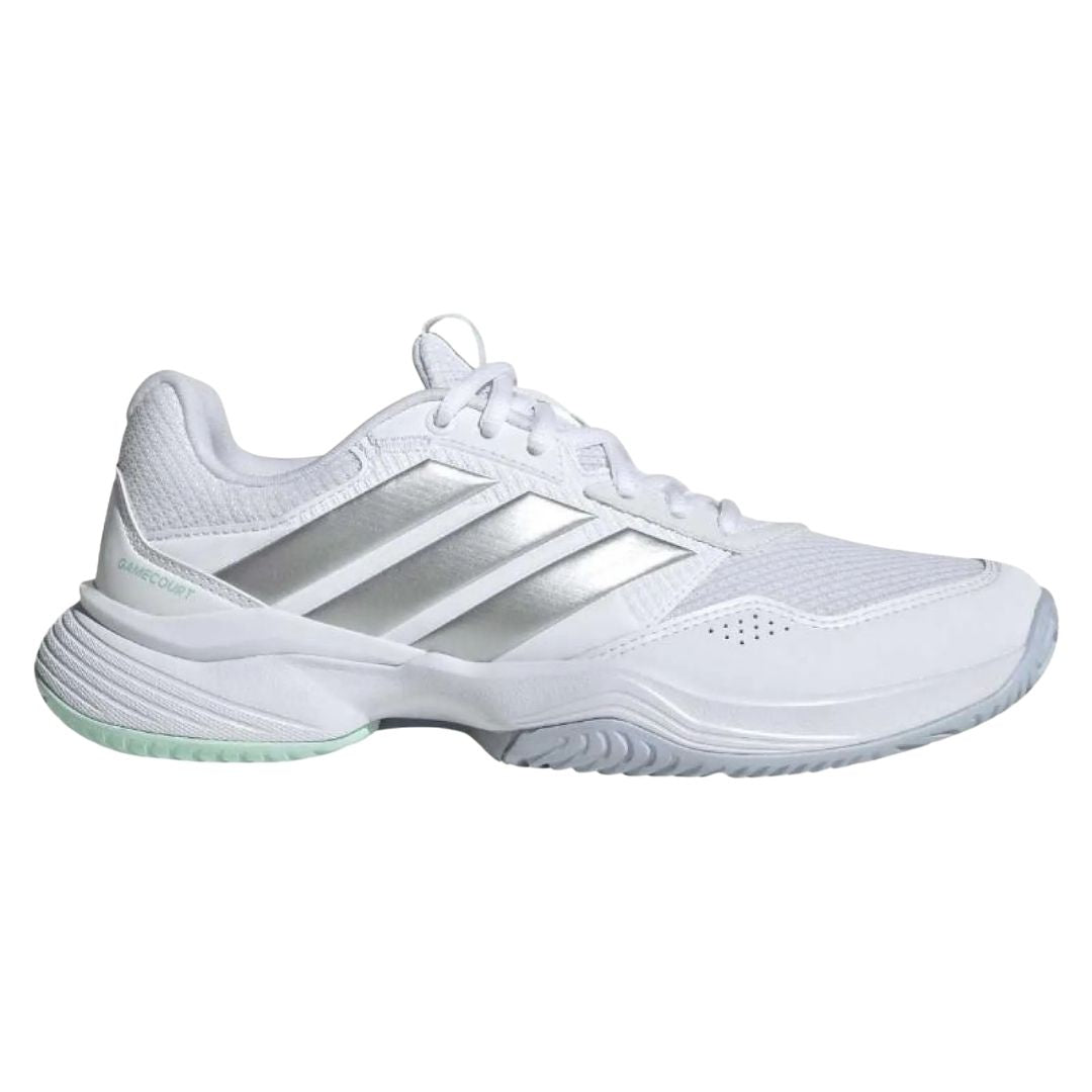 Adidas Gamecourt   Women  Cloud White Silver Metallic Ice Blue  36