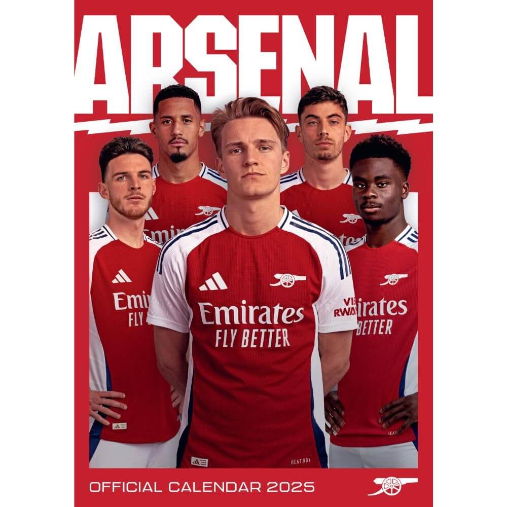 Arsenal FC 2025 A3 Vægkalender med Stjerner