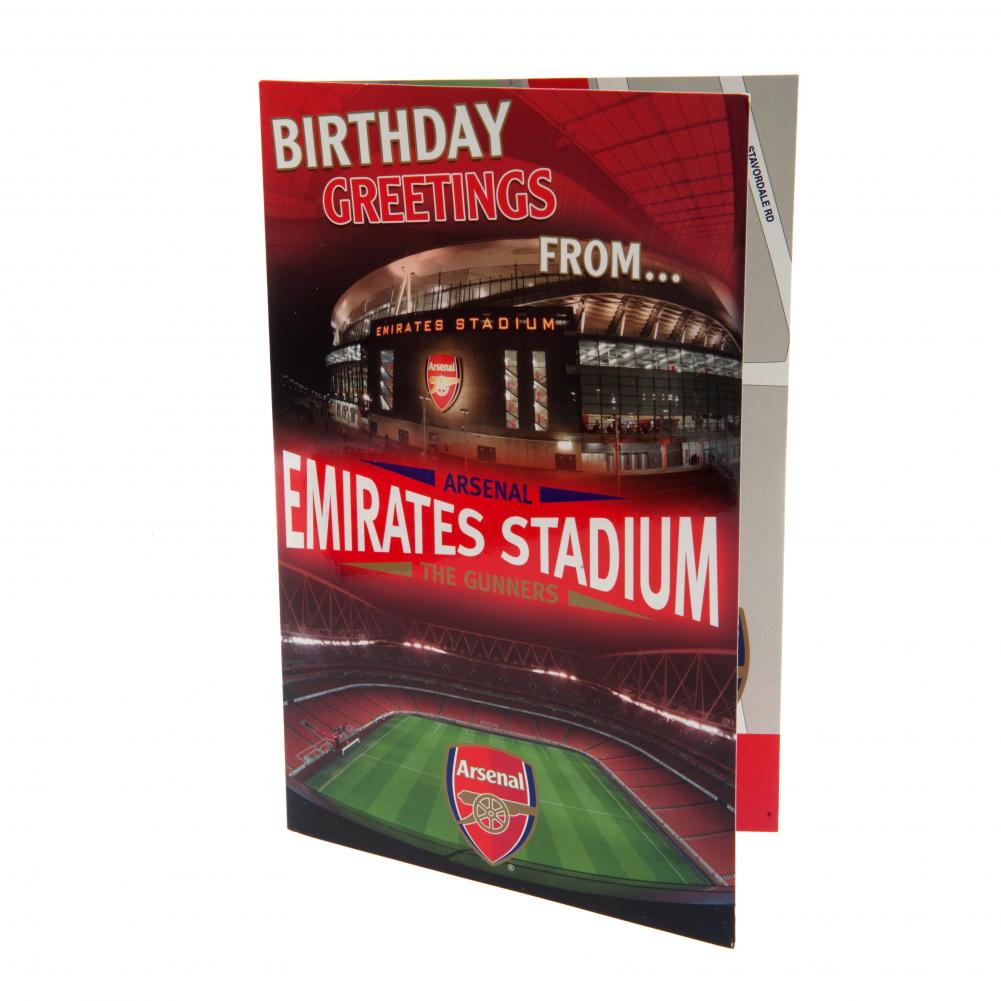 Arsenal FC Pop-up Fødselsdagskort med Emirates Stadium