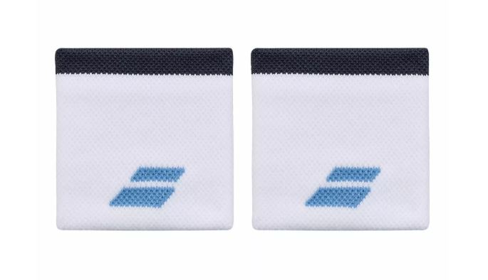 Babolat Logo Håndledsbånd - 2-pak, Hvid/Blå