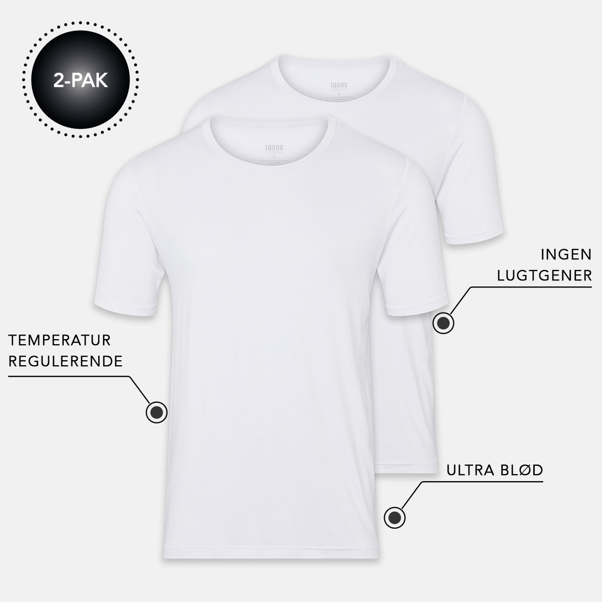 Hvid Bambus T-shirt – 2 stk. pakke på tilbud!