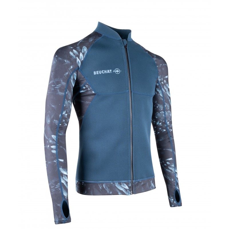 Beuchat Atoll Zipped Jacket Seaweed Herre   Mm Blå