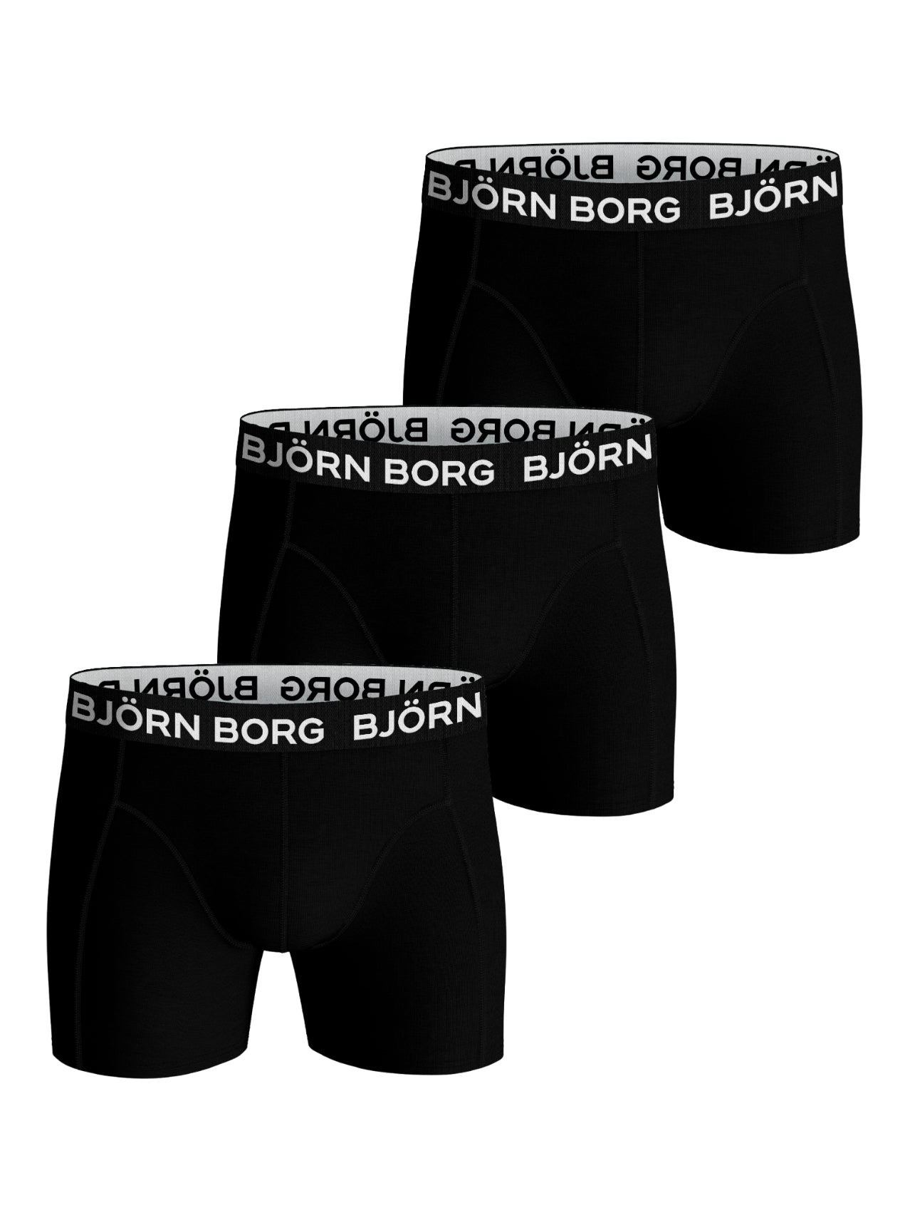 Björn Borg Boxershorts i bomuldsstretch - 3-pak, sort