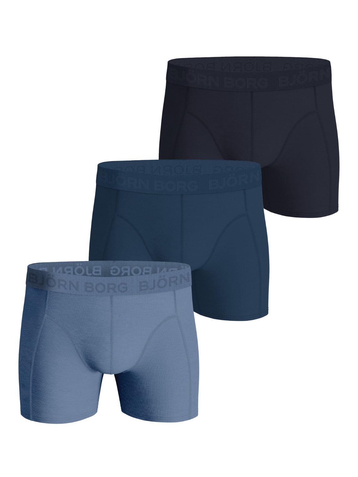 Björn Borg Cotton Stretch Boxershorts   -pak  Blå Navy Sort