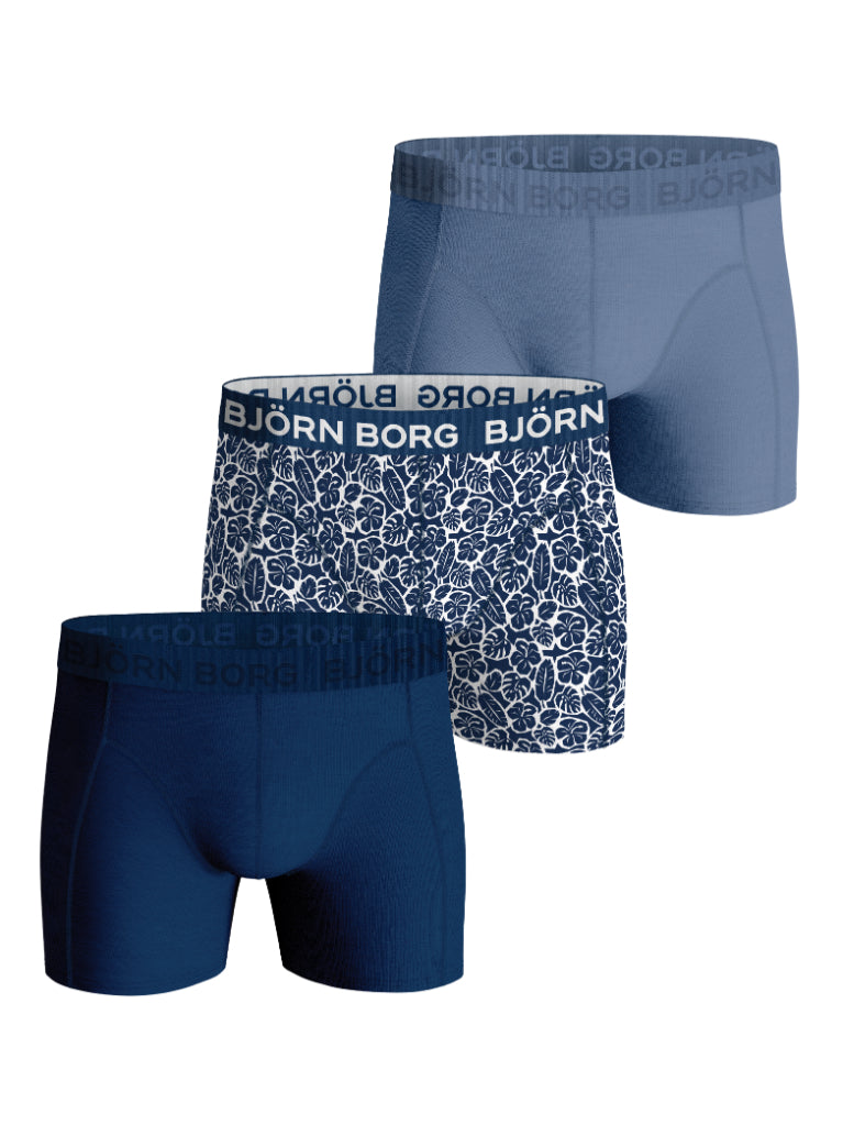 Björn Borg Cotton Stretch Boxershorts   -pak  Blå Navy Print