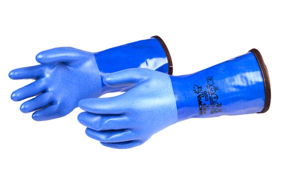 Blå PVC Dykkerhandsker med Varm Inderhandske - Udsalg!