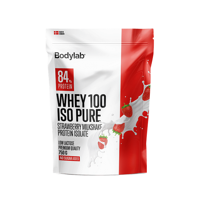 Bodylab Whey 100 Iso Pure 750 g - Jordbær Milkshake Tilbud!