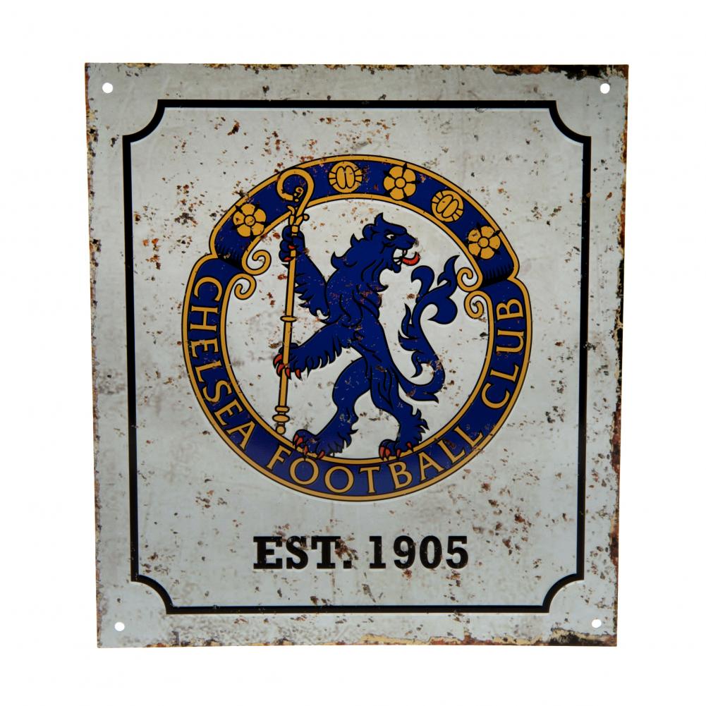 Chelsea FC Retro Logo Skilt - Officiel Metalplade