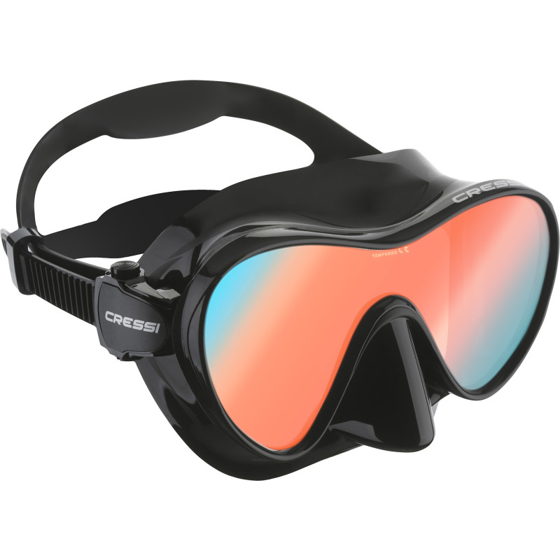 Cressi F1 Dykkermaske Sort   Blå   Orange Lens