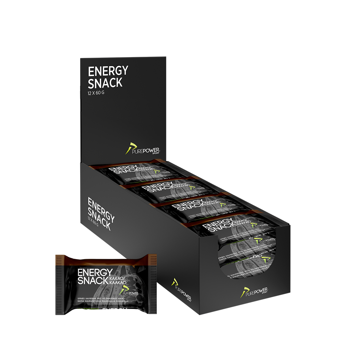 Kakao Energibar – Sund Snack til Hurtig Energi, 12 stk