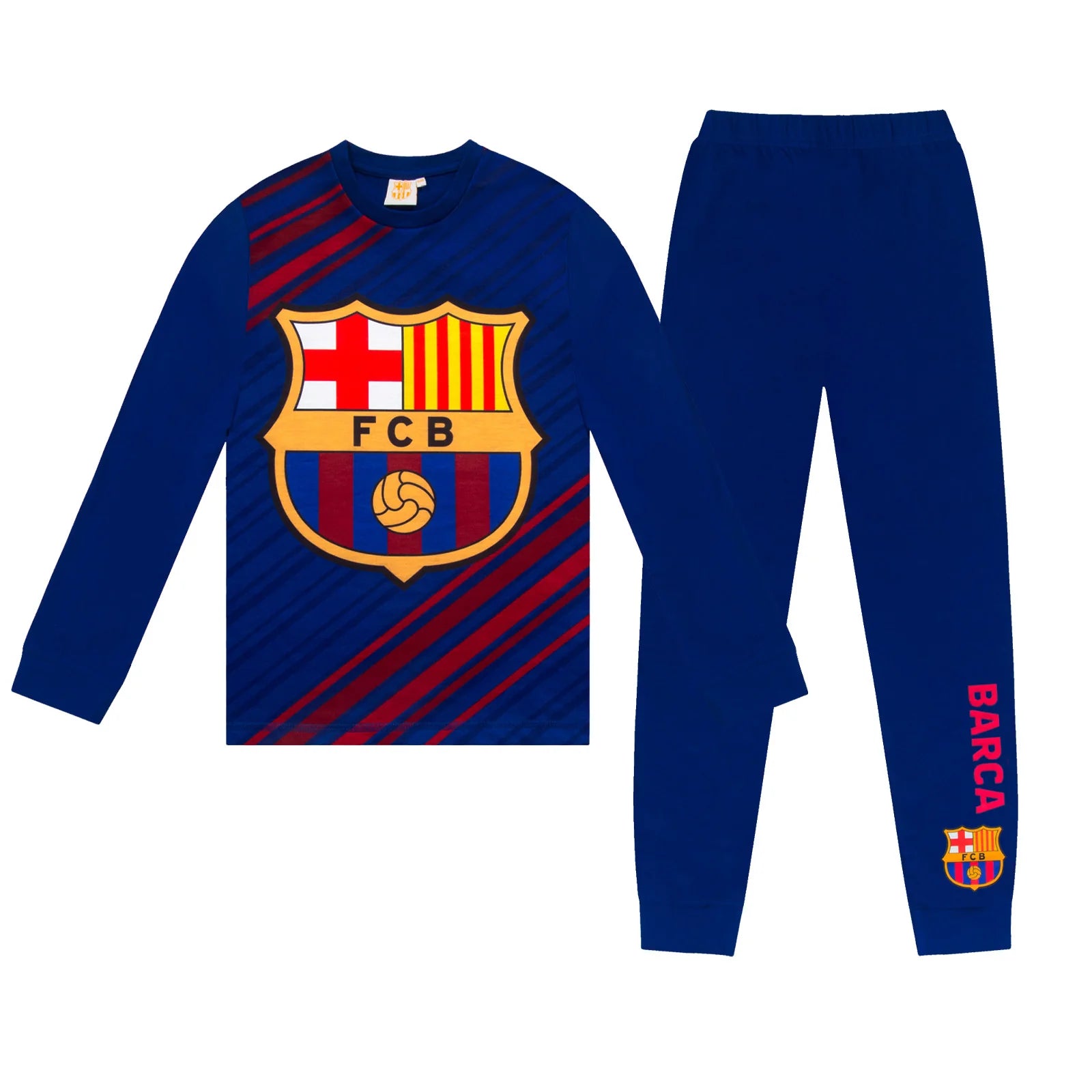 Fc Barcelona Drenge Langt Pyjamassæt  Reflex Blue  -  år