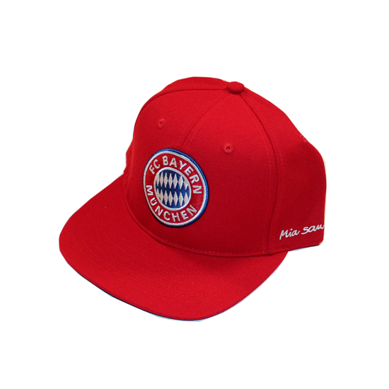 FC Bayern Flad Kasket - Rød - Officiel Merchandise